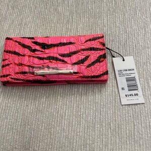 Brahmin Adelle Wallet Pink Feline Ombre Melbourne Croc Embossed NWT Rare